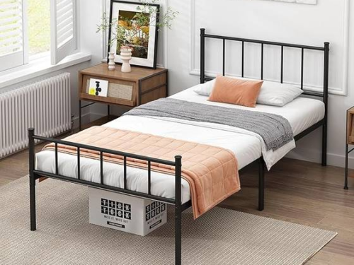 Metal Platform Bed Frame With Headboard